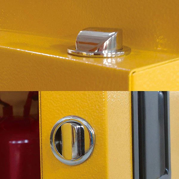 flammable cabinet's three-point lock
